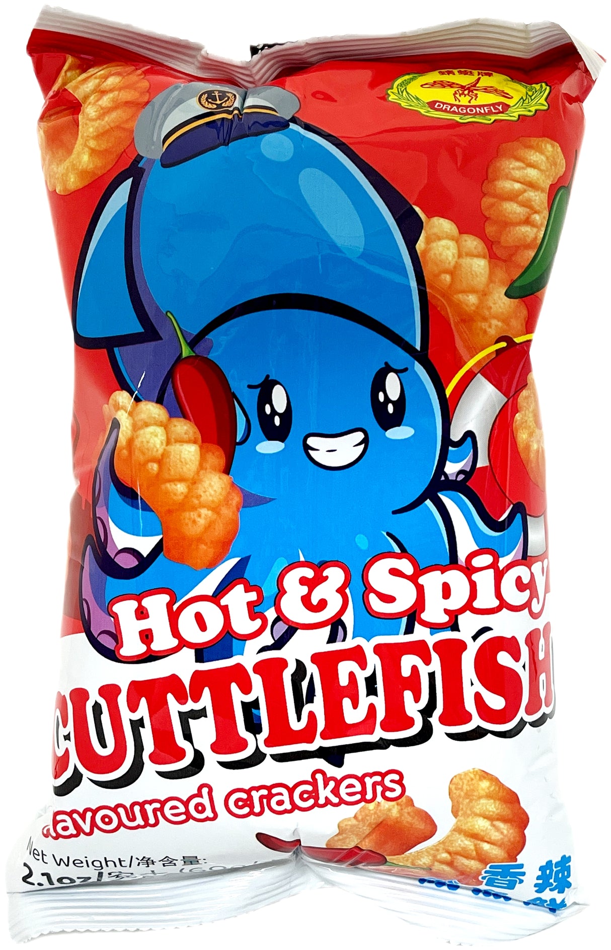 DRAGONFLY CUTTLEFISH CRACKERS - HOT & SPICY (2.1oz)
