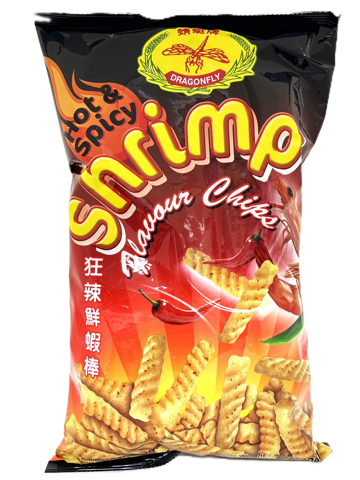 DRAGONFLY SHRIMP CHIPS - HOT & SPICY (7.3oz)