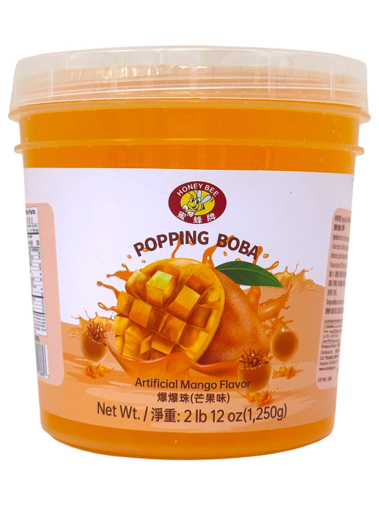 HONEY BEE POPPING BOBA - MANGO (44oz)