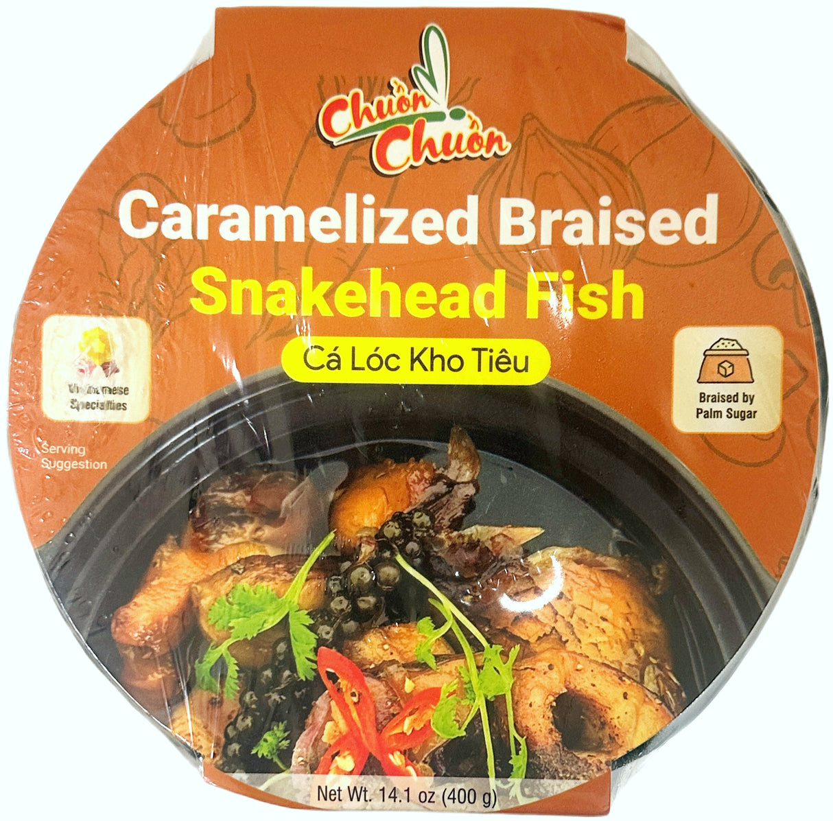 CHUON CHUON FROZEN MEAL: CARAMELIZED BRAISED SNAKEHEAD FISH (14.1oz)