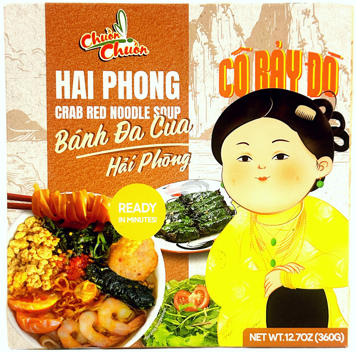 CHUON CHUON FROZEN MEAL: CRAB RED NOODLE SOUP (12.7oz)