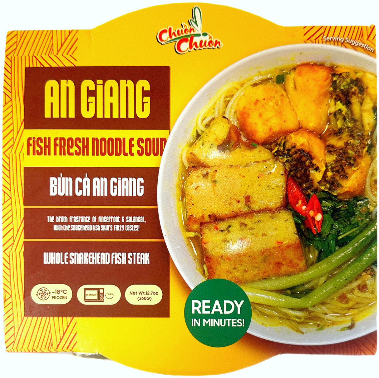 CHUON CHUON FROZEN MEAL: AN GIANG FISH FRESH NOODLE SOUP (12.7oz)