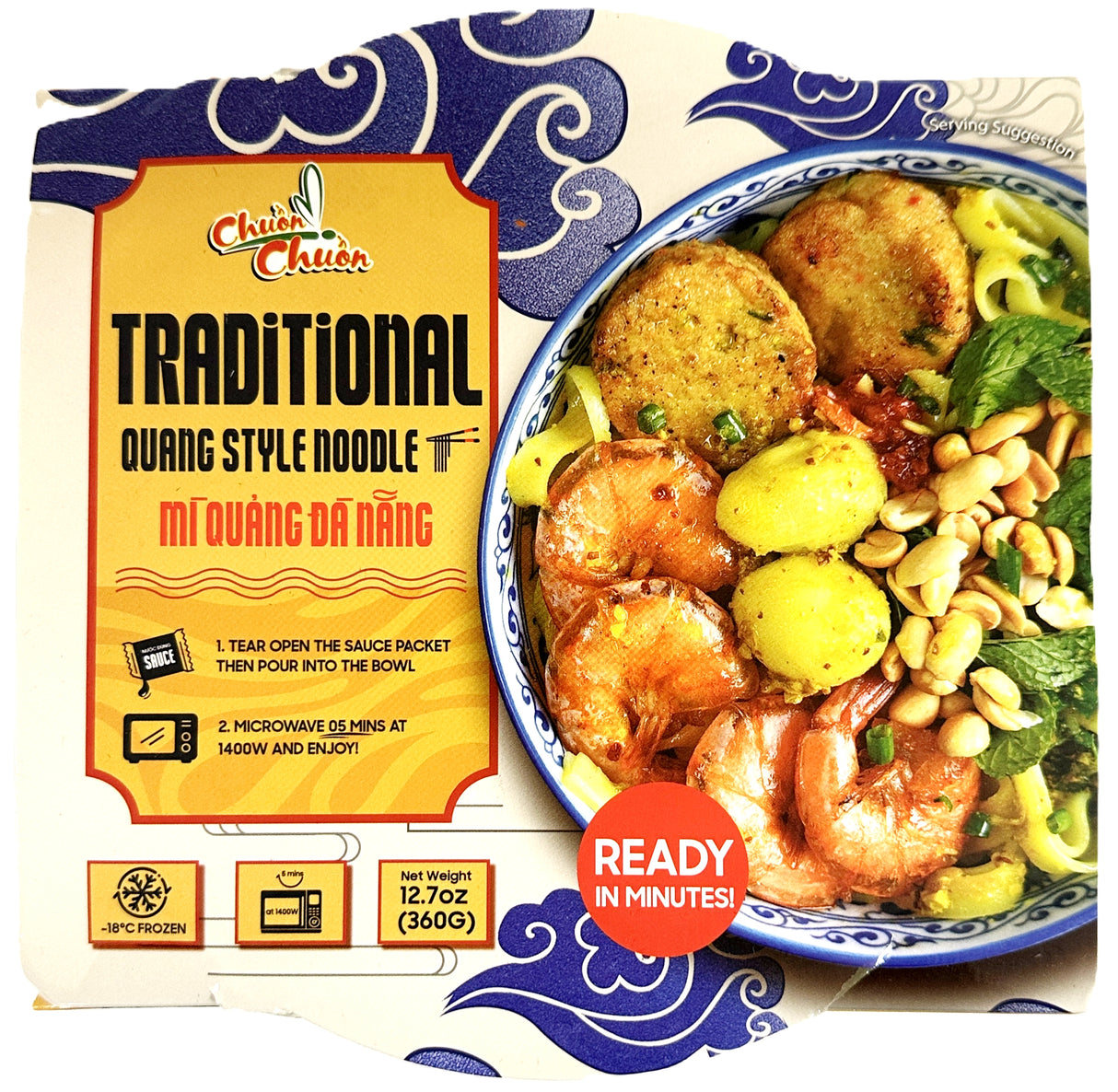 CHUON CHUON FROZEN MEAL: TRADITIONAL QUANG STYLE NOODLE (12.7oz)