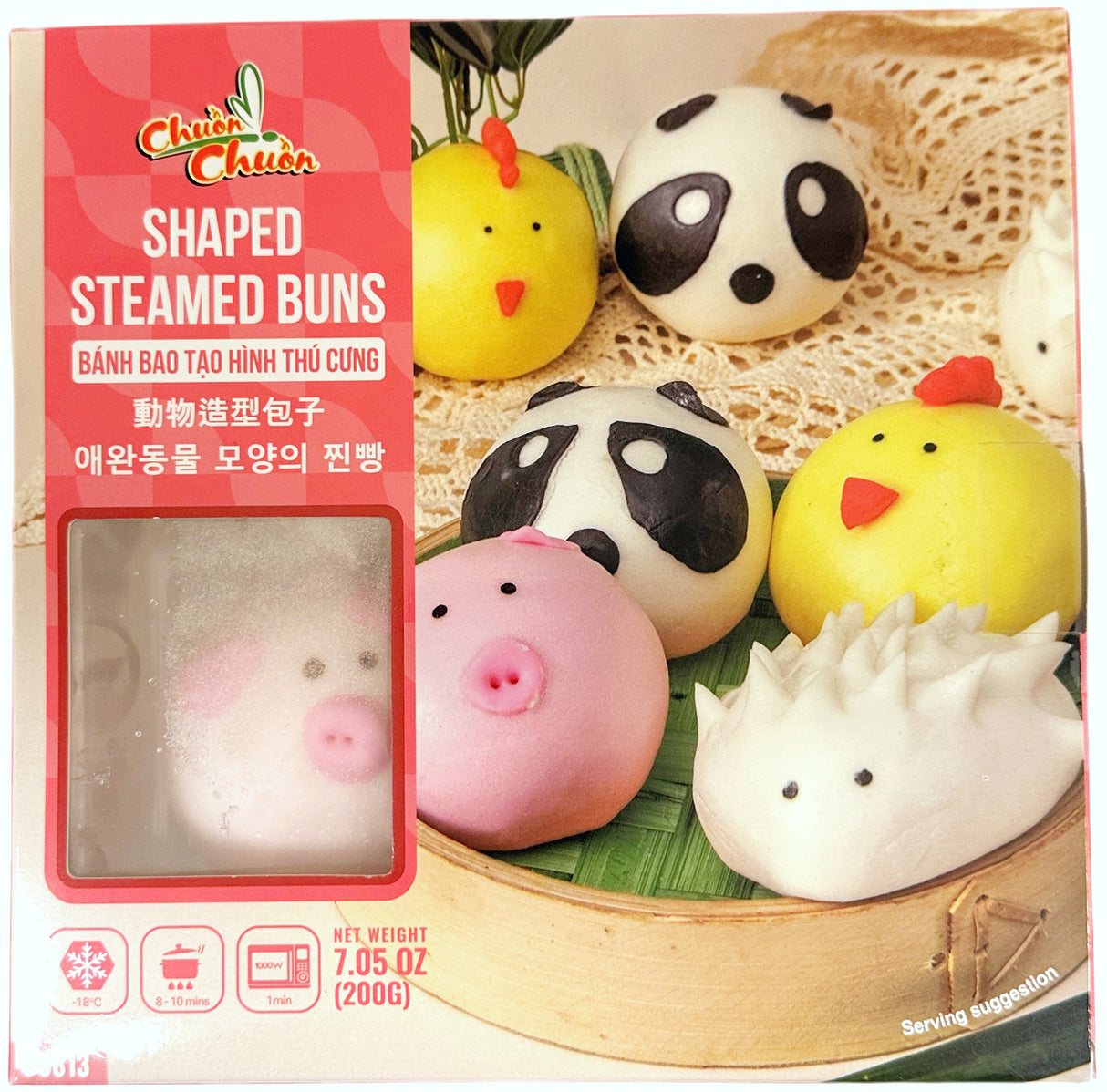 CHUON CHUON ANIMAL SHAPED STEAMED BUNS (7.05oz)