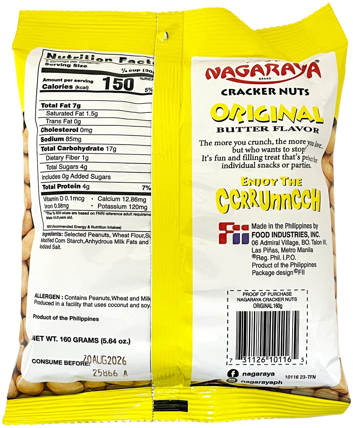 NAGARAYA CRACKER NUTS - ORIGINAL (5.64oz)