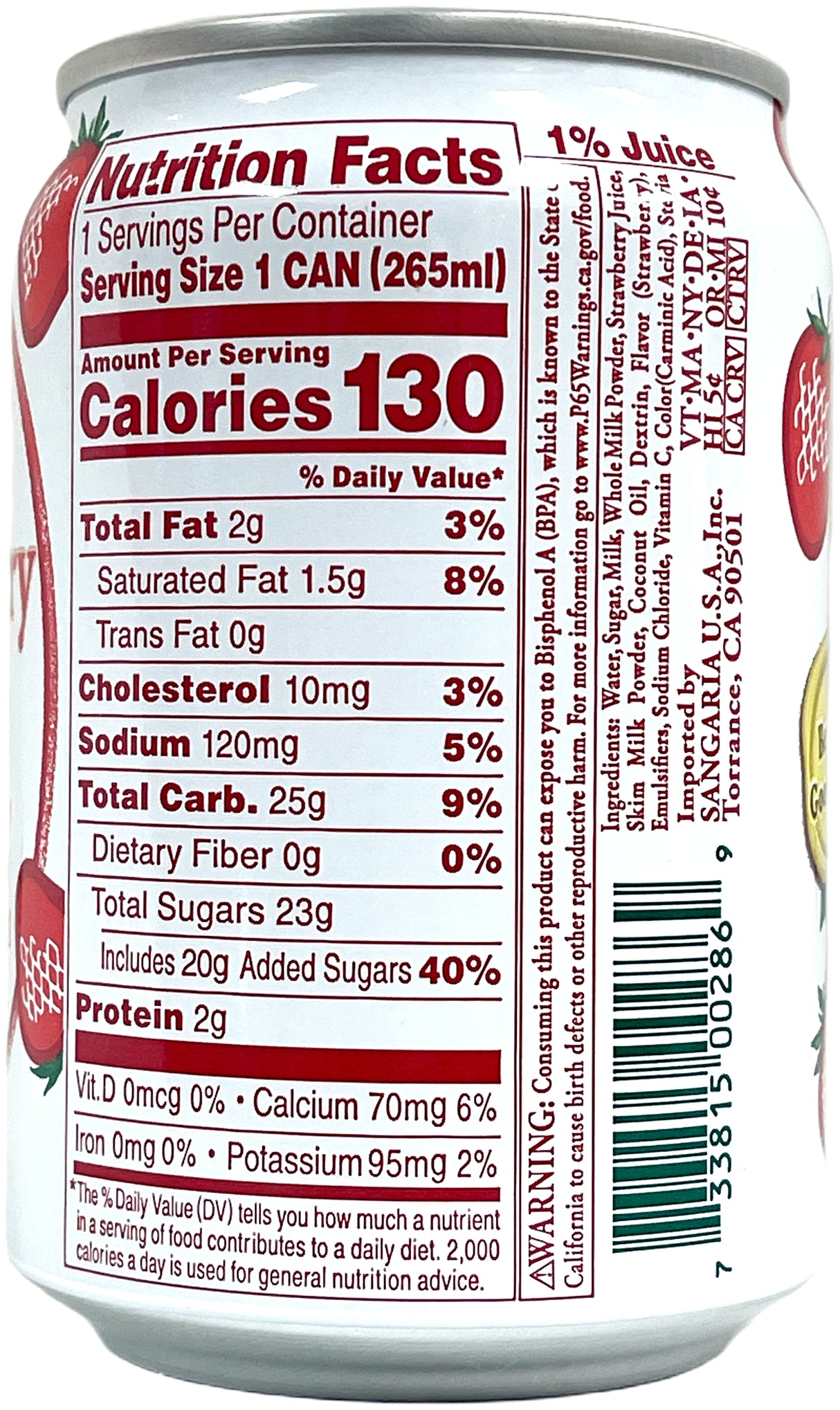 SANGARIA STRAWBERRY MILK (8.96oz)