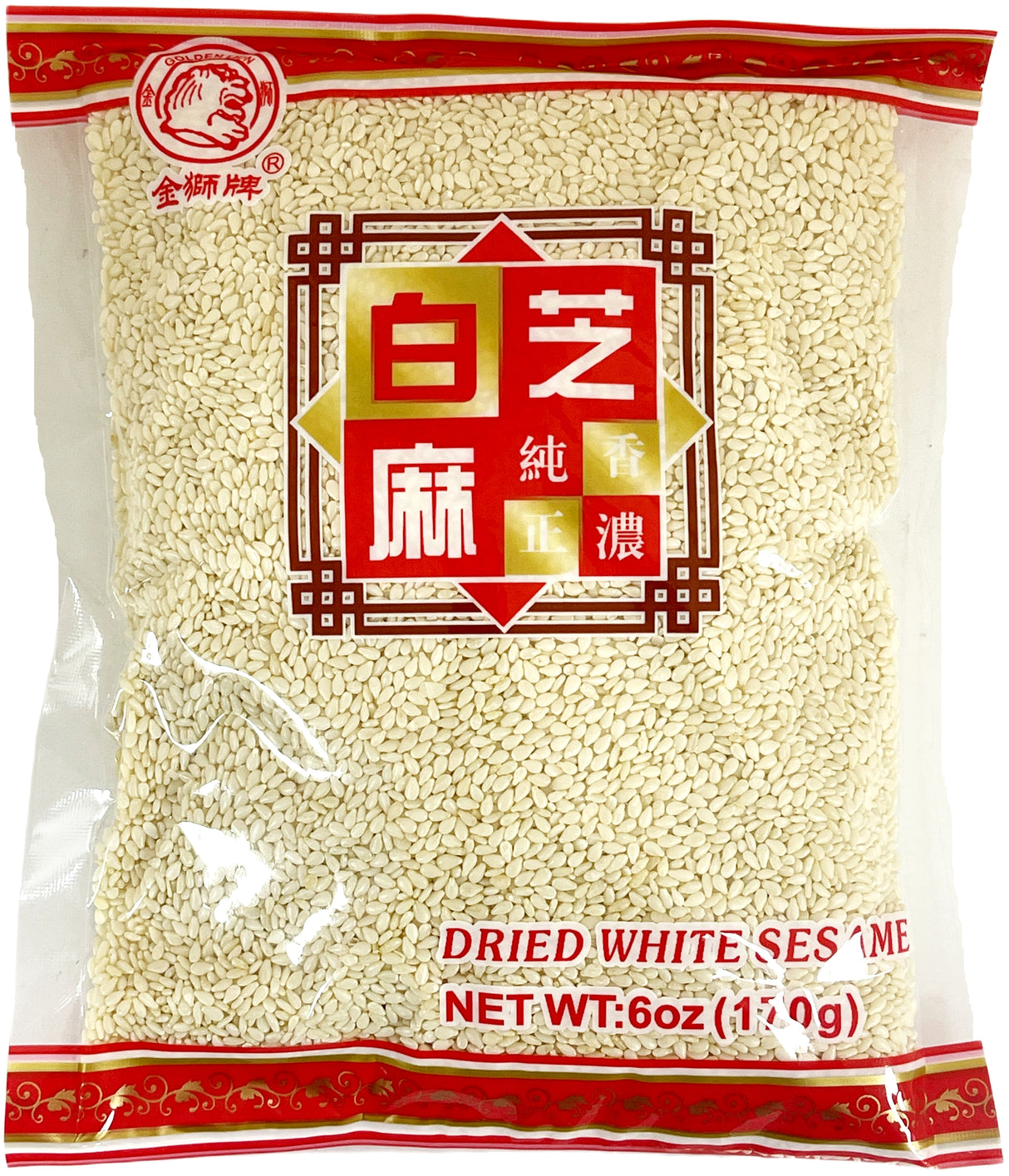 GOLDEN LION DRIED WHITE SESAME SEEDS (6oz)