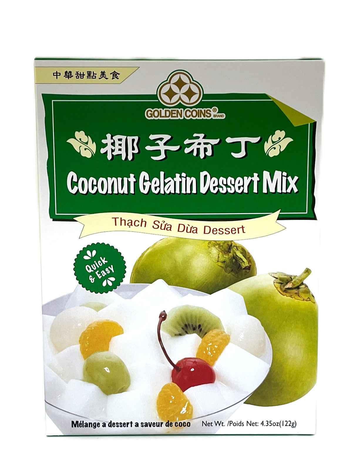 GOLDEN COINS COCONUT GELATIN DESSERT MIX (4.35oz)