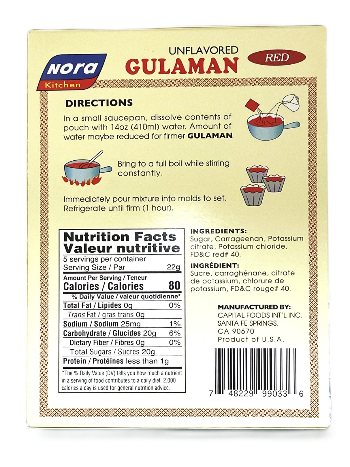 NORA KITCHEN UNFLAVORED GULAMAN - RED (3.17oz)
