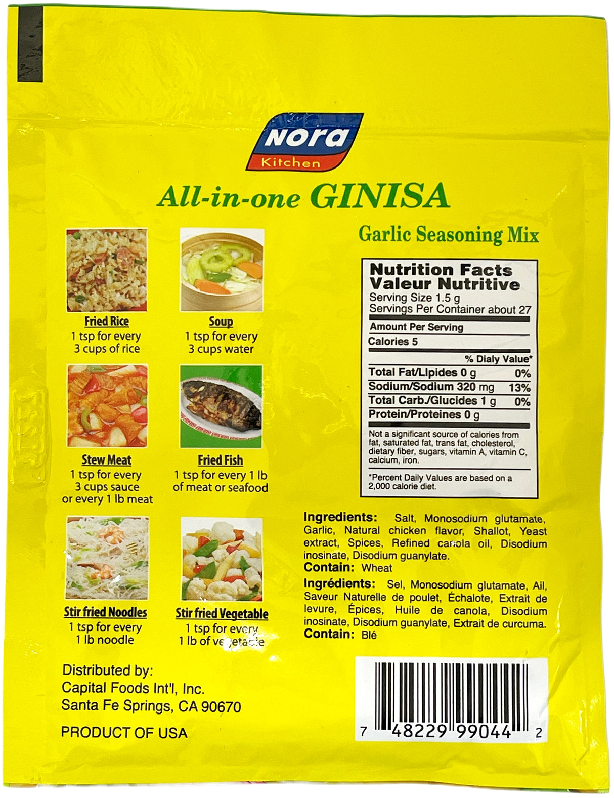 NORA KITCHEN SEASONING MIX - GINISA (GARLIC) (1.4oz)