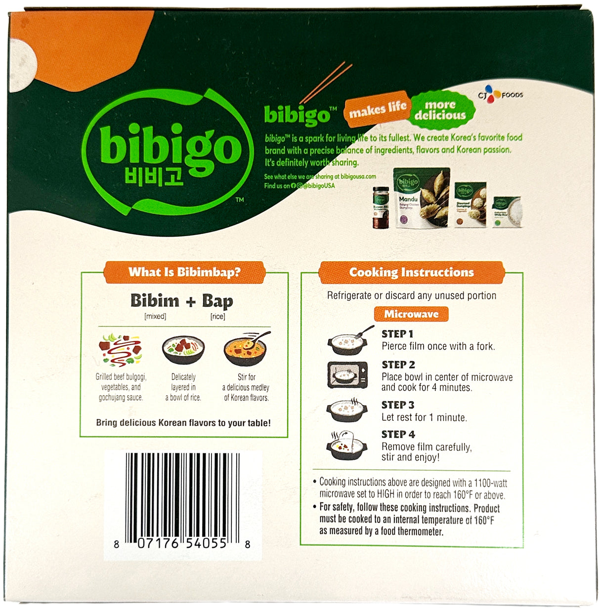 BIBIGO FROZEN MEAL: BEEF BIBIMBAP (10oz)