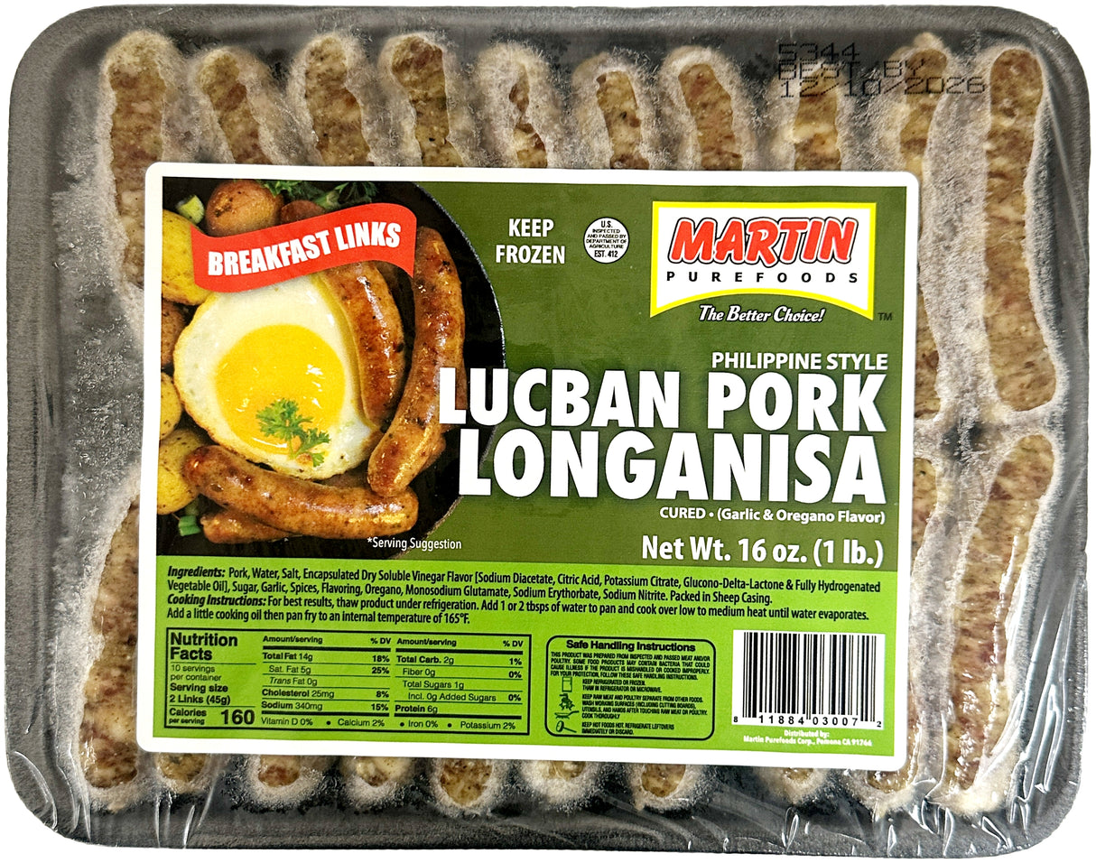 MARTIN LUCBAN PORK LONGANISA (16oz)