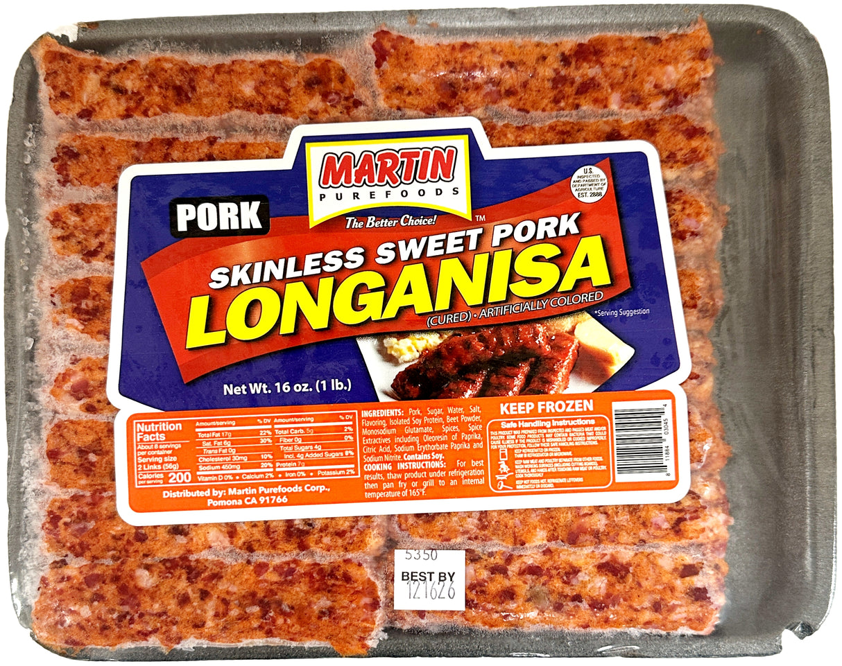 MARTIN SKINLESS SWEET PORK LONGANISA (16oz)