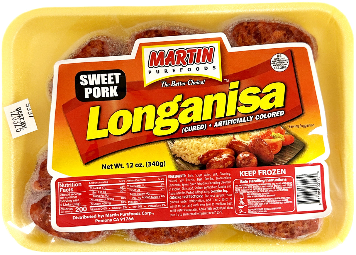 MARTIN LONGANISA - SWEET PORK (12oz)