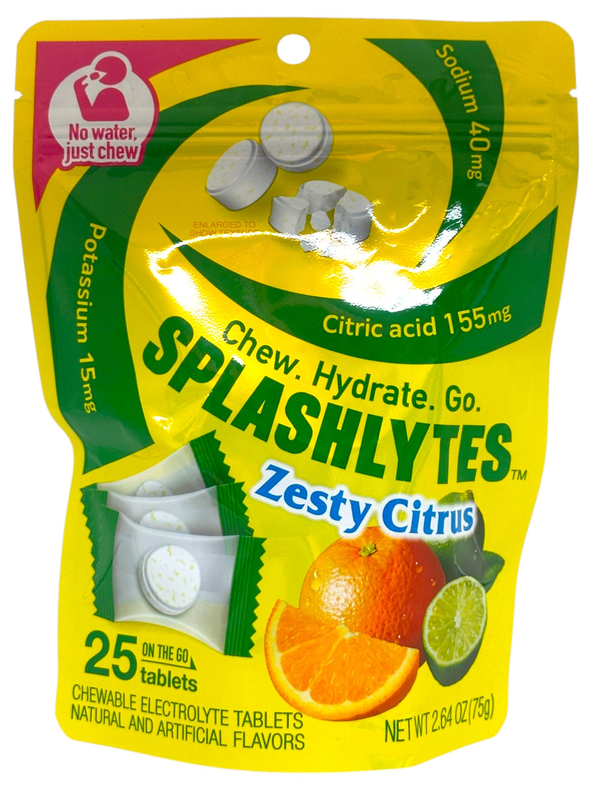 SPLASHLYTES ELECTROLYTE TABLETS - ZESTY CITRUS (2.64oz)