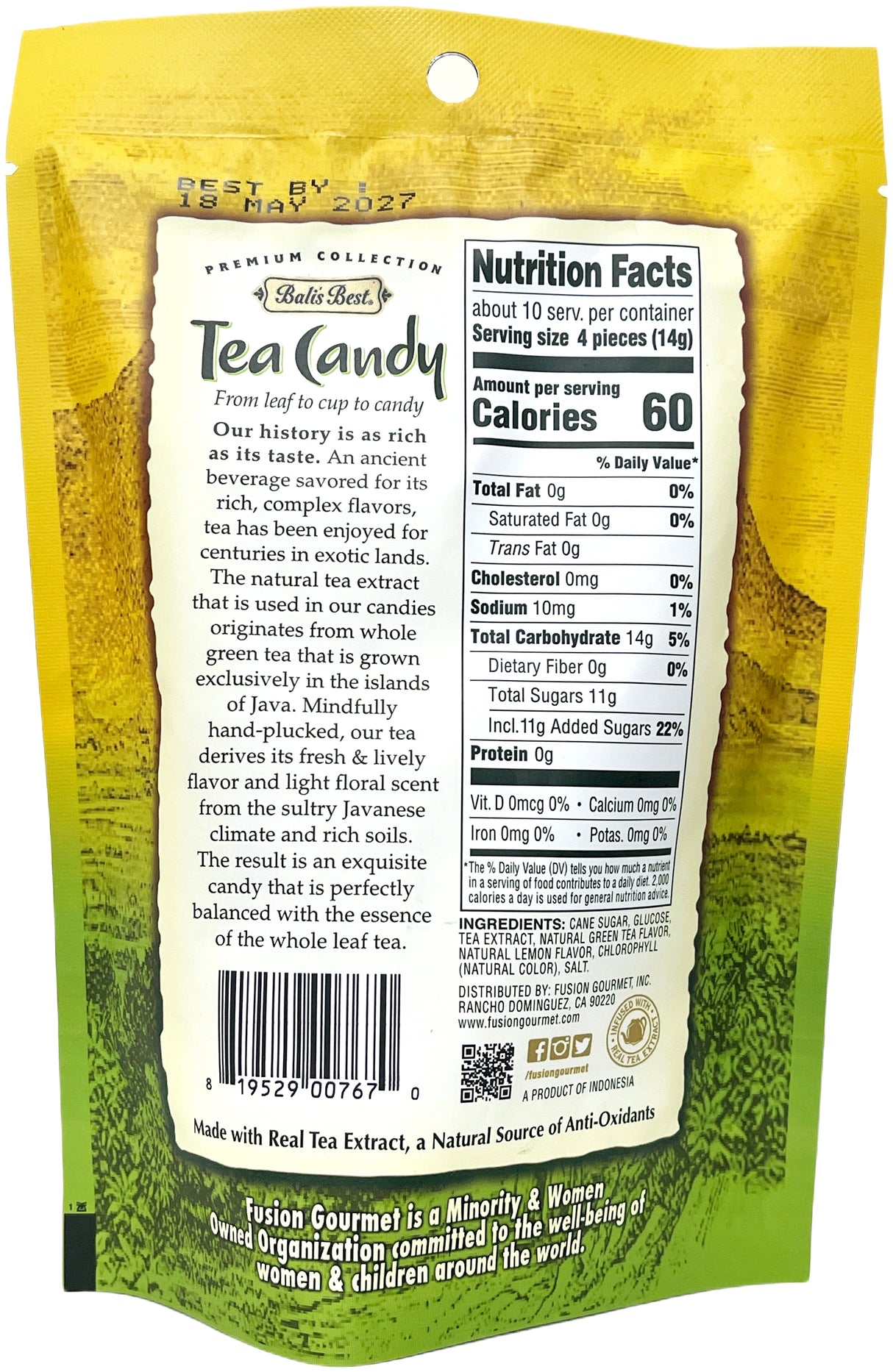 BALI'S BEST TEA CANDY - CITRUS GREEN TEA (5.3oz)
