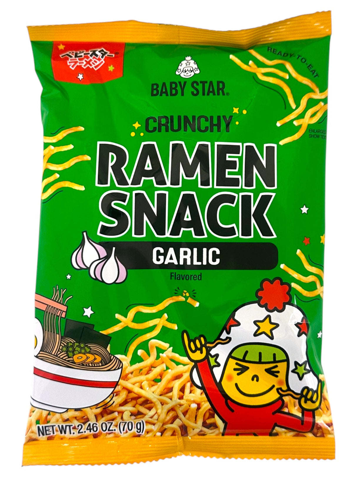 BABY STAR CRUNCHY RAMEN SNACK NOODLES - GARLIC (2.46oz)