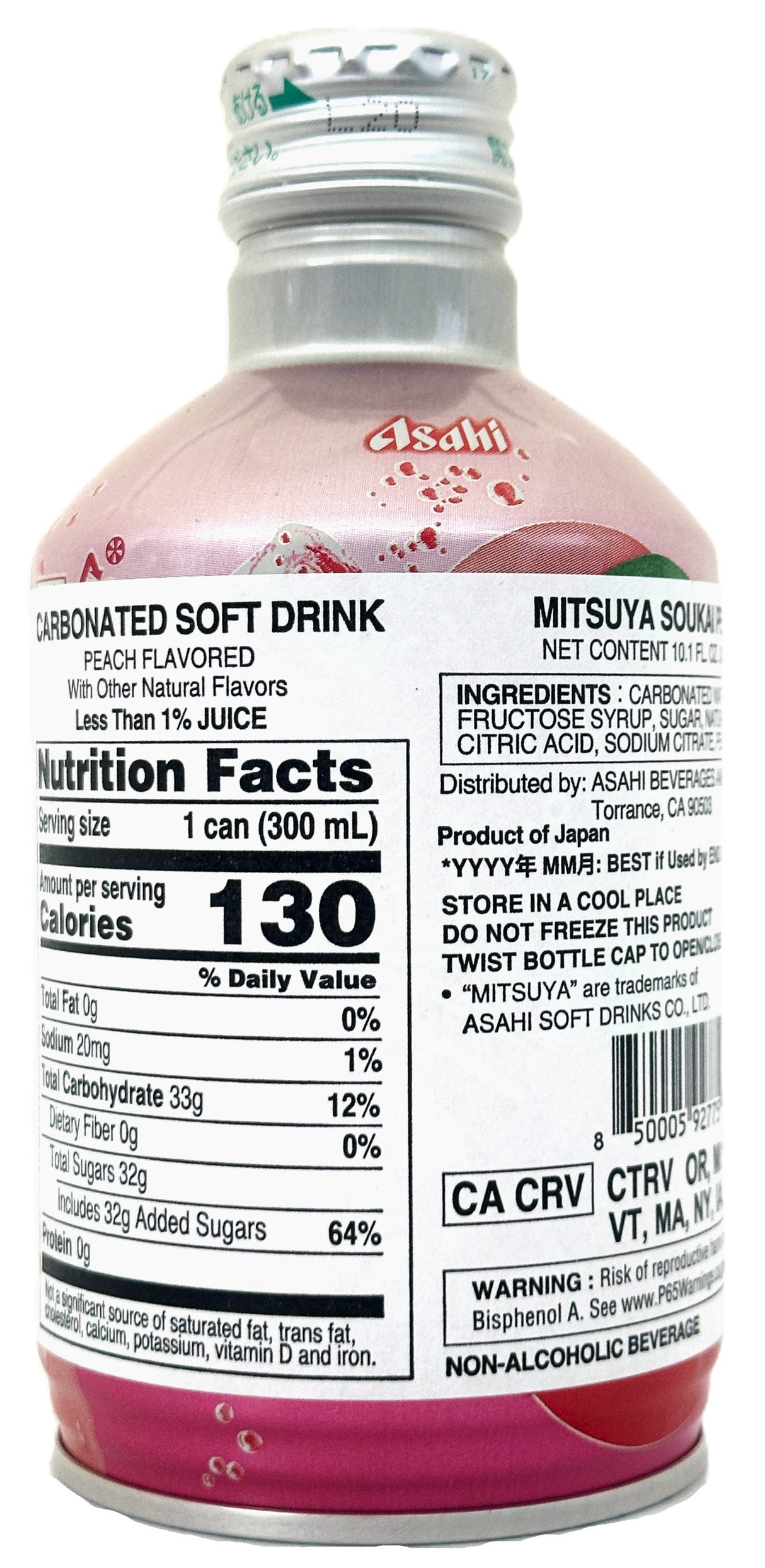 ASAHI MITSUYA SOUKAI SODA - PEACH (10.1oz)