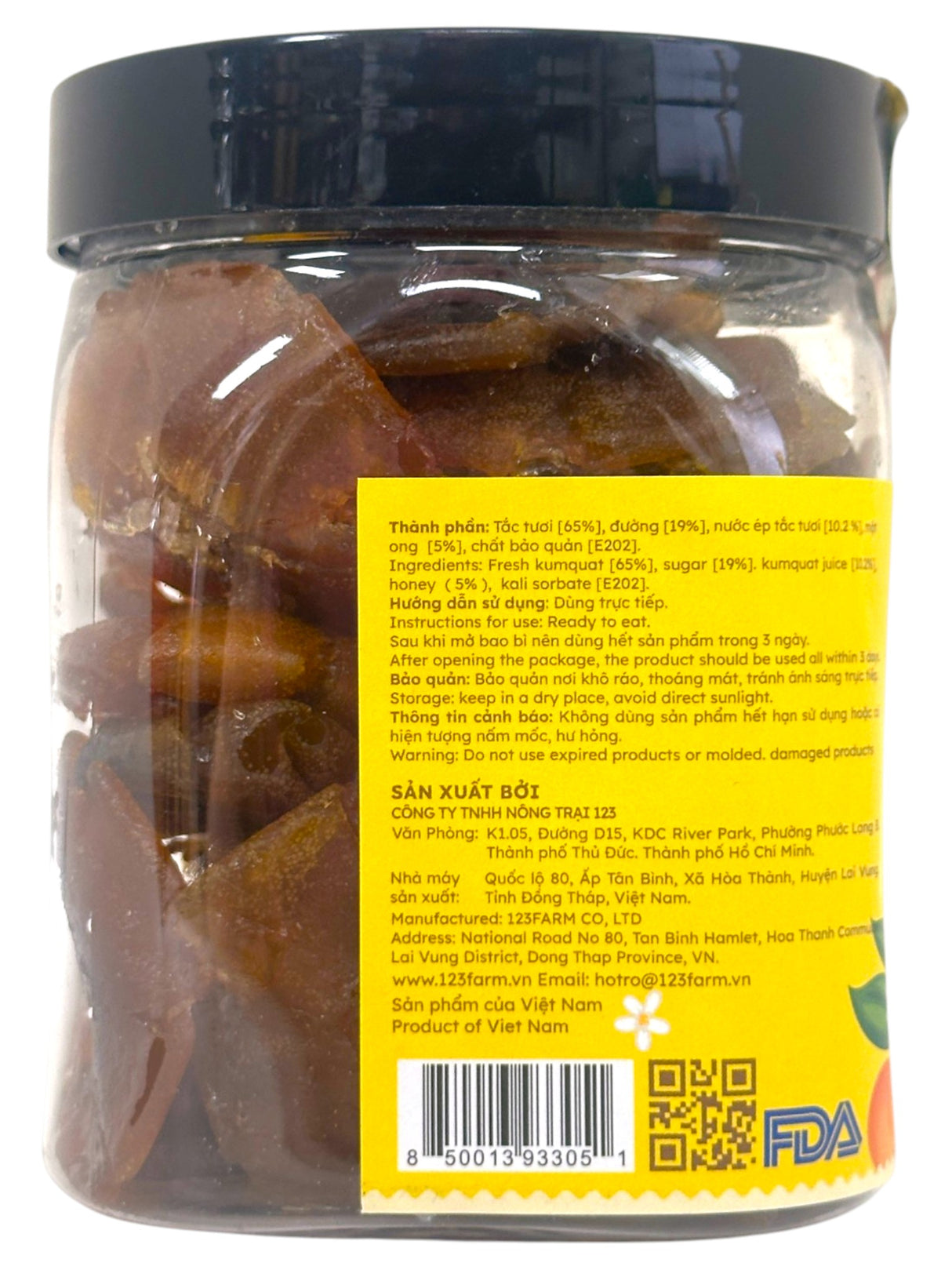 123FARM DRIED KUMQUAT WITH HONEY (10.58oz)