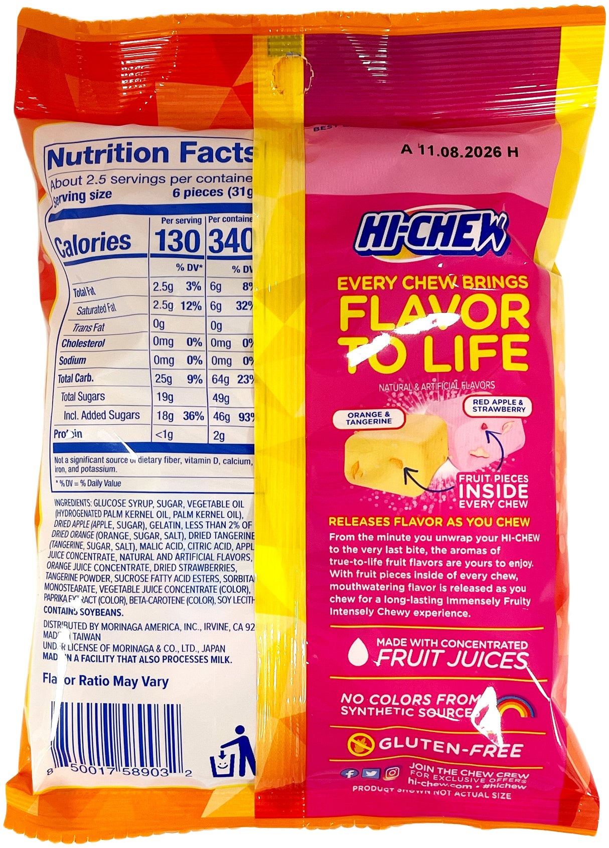 HI-CHEW PLUS FRUIT CANDY - SUNRISE MIX (2.82oz)
