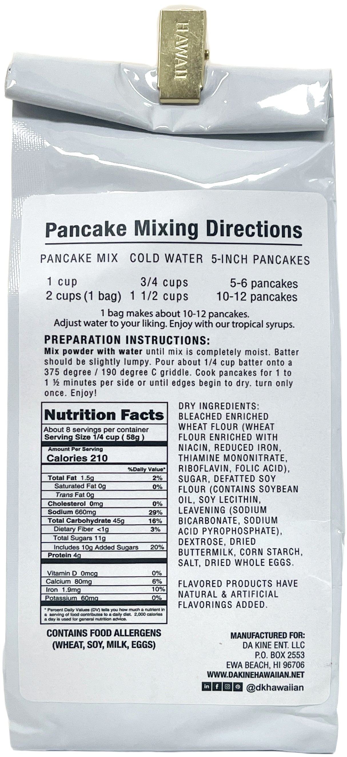 DA KINE PANCAKE MIX - BUTTERMILK (8oz)