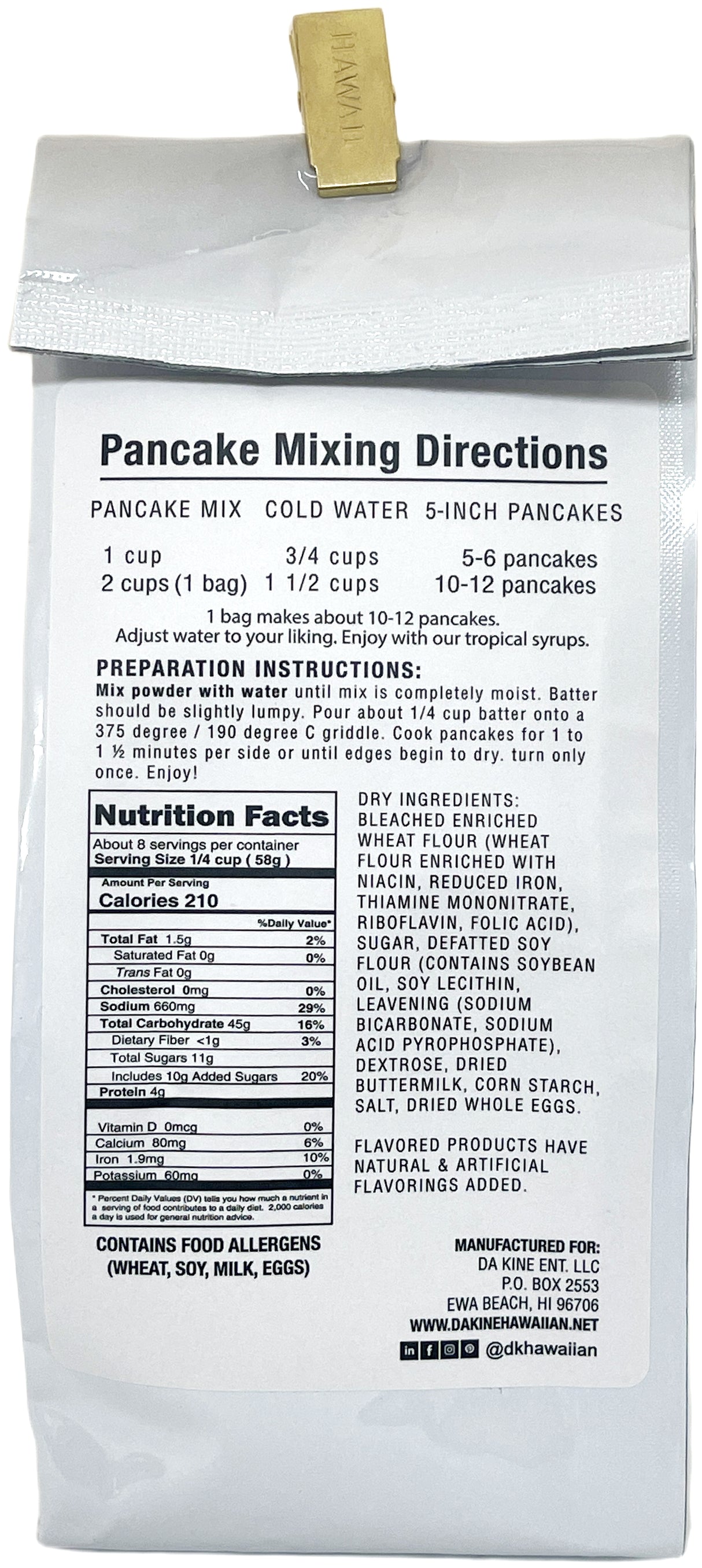 DA KINE PANCAKE MIX - COCONUT (8oz)