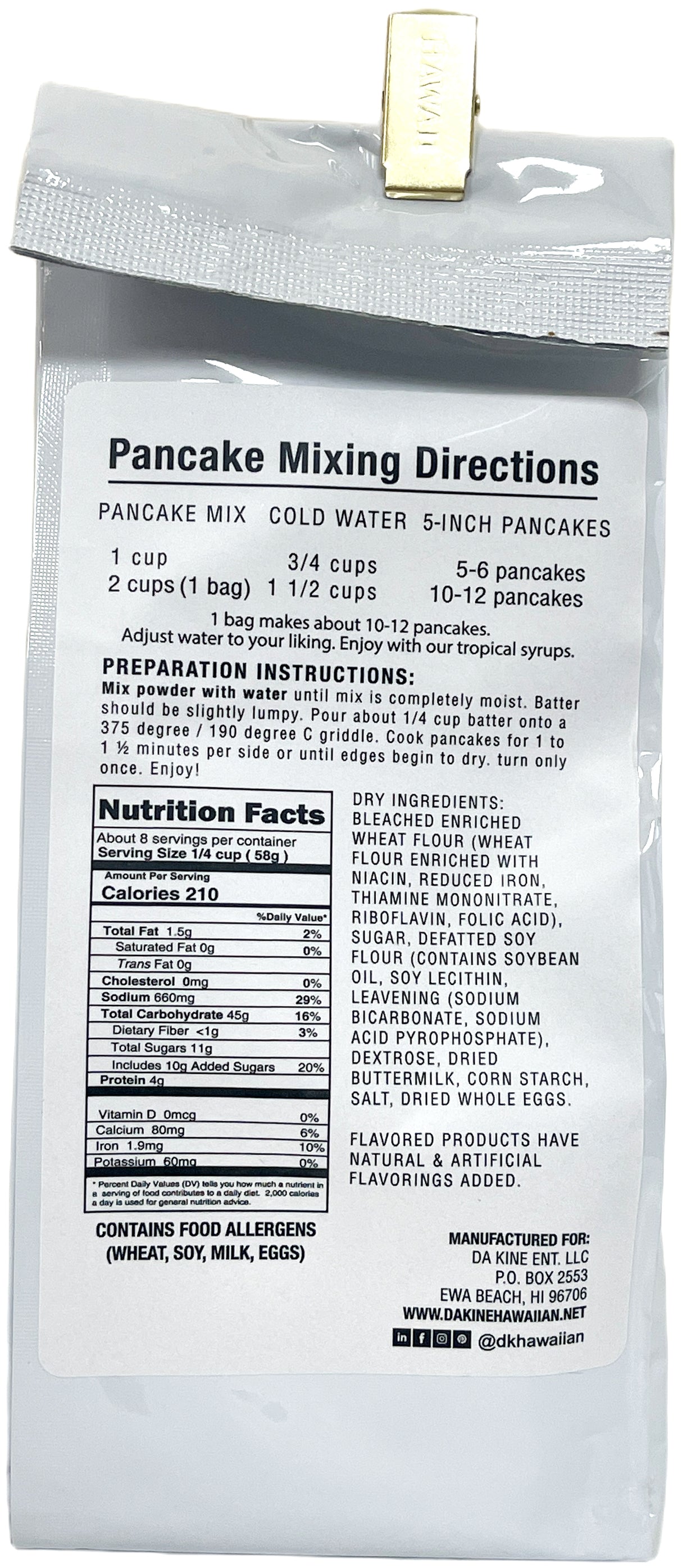 DA KINE PANCAKE MIX - TARO MACADAMIA (8oz)