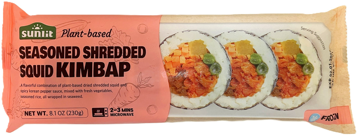 SUNLIT FROZEN PLANT-BASED KIMBAP - SEASONED SHREDDED SQUID (8.1oz)