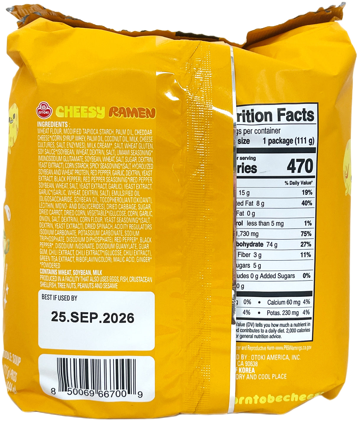 OTOKI CHEESY RAMEN 4PK - CHEDDAR