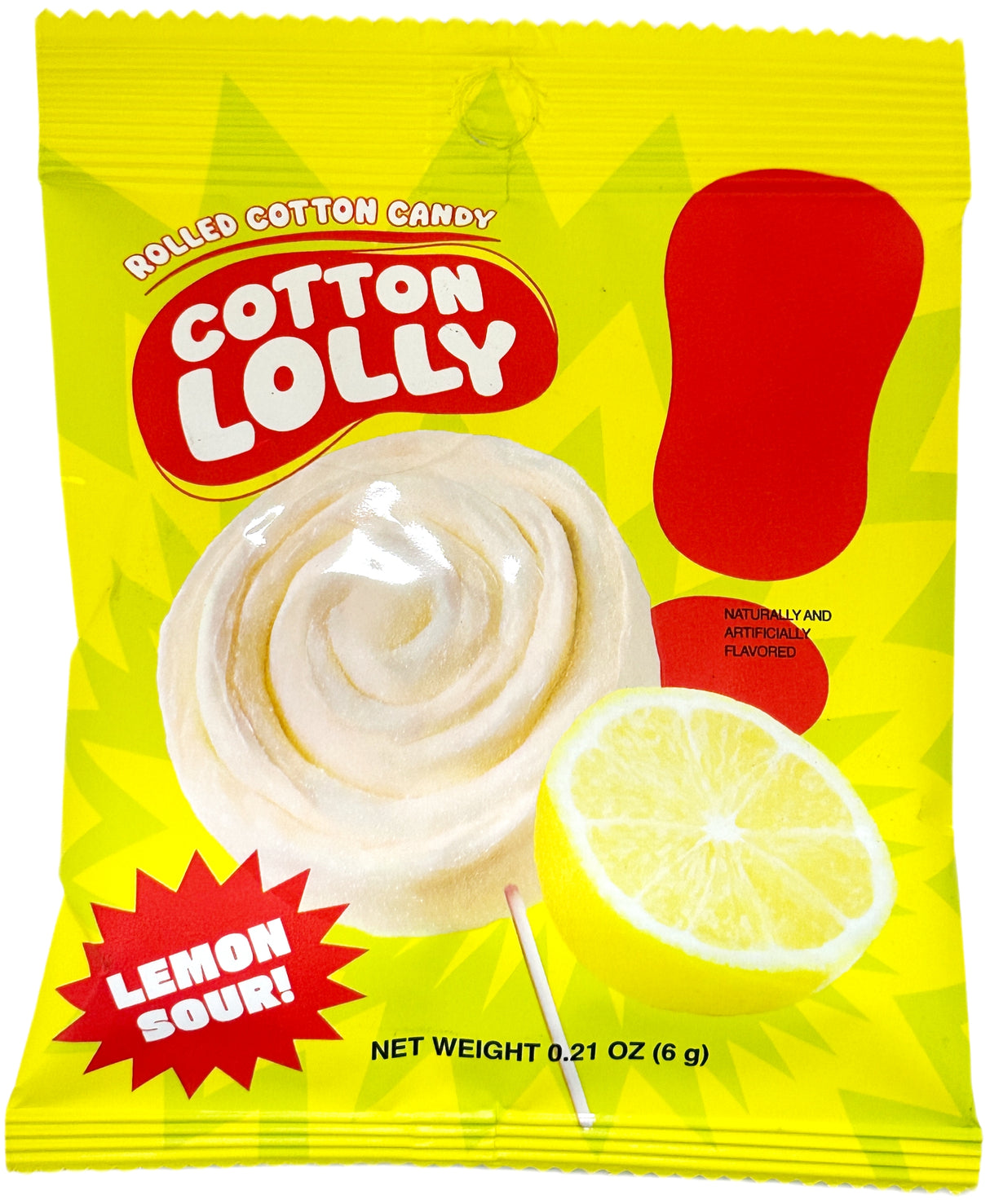 SNAX COTTON LOLLY - LEMON SOUR (.21oz)