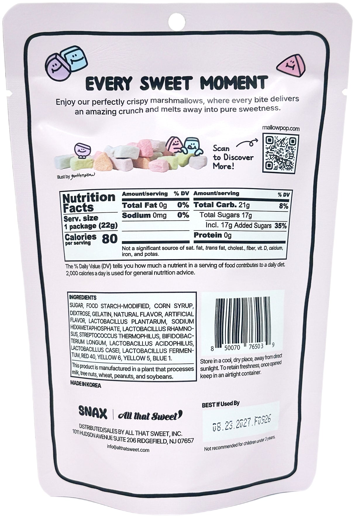 MALLOW POP DEHYDRATED MARSHMALLOW - RAINBOW (.77oz)