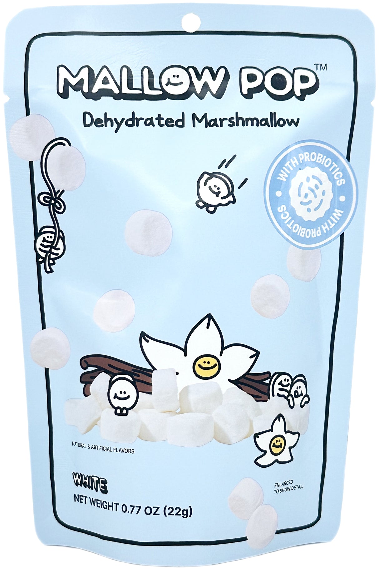 MALLOW POP DEHYDRATED MARSHMALLOW - WHITE (.77oz)