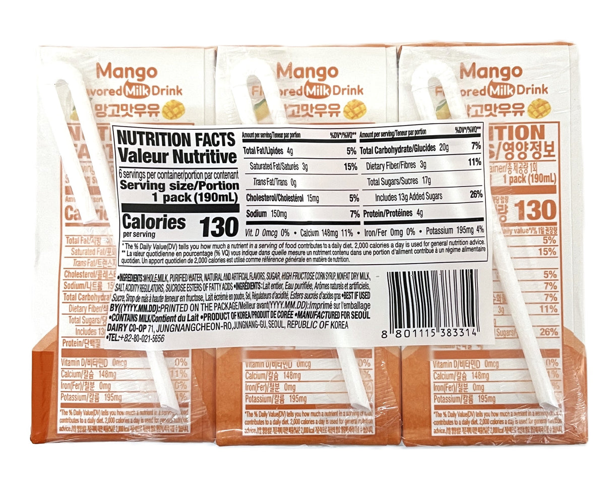 SEOUL MILK DRINK 6PK - MANGO