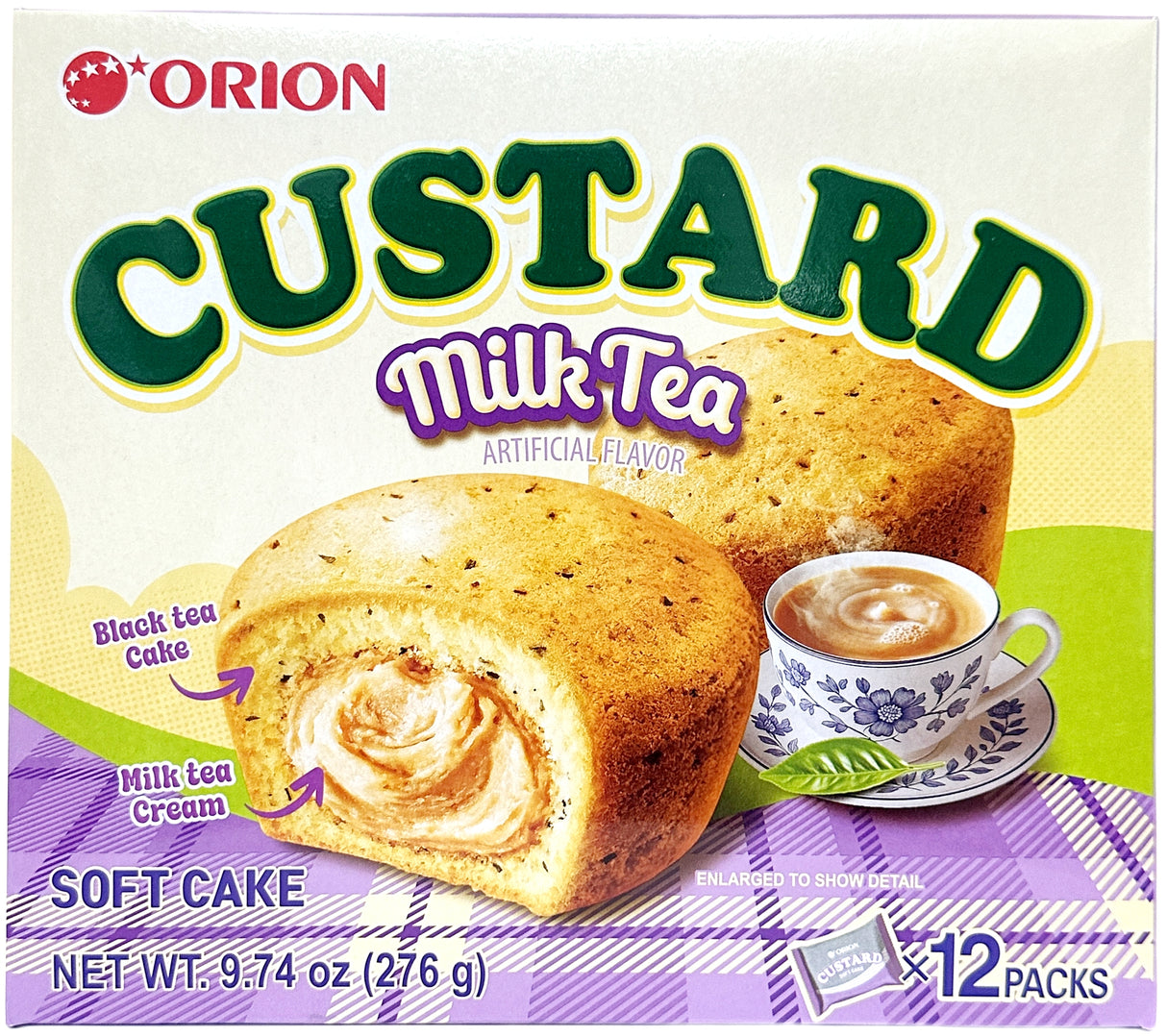 ORION CUSTARD SOFT CAKE 12PK - MILK TEA