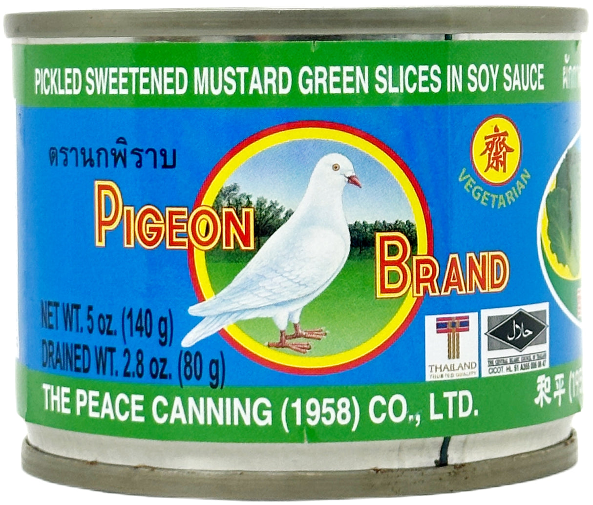 PIGEON BRAND PICKLED SWEET MUSTARD GREEN SLICES IN SOY SAUCE (5oz)