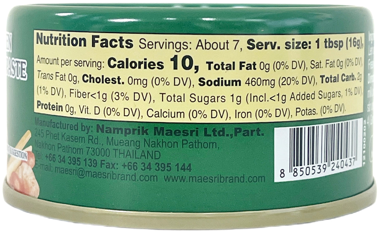 MAESRI GREEN CURRY PASTE (4oz)