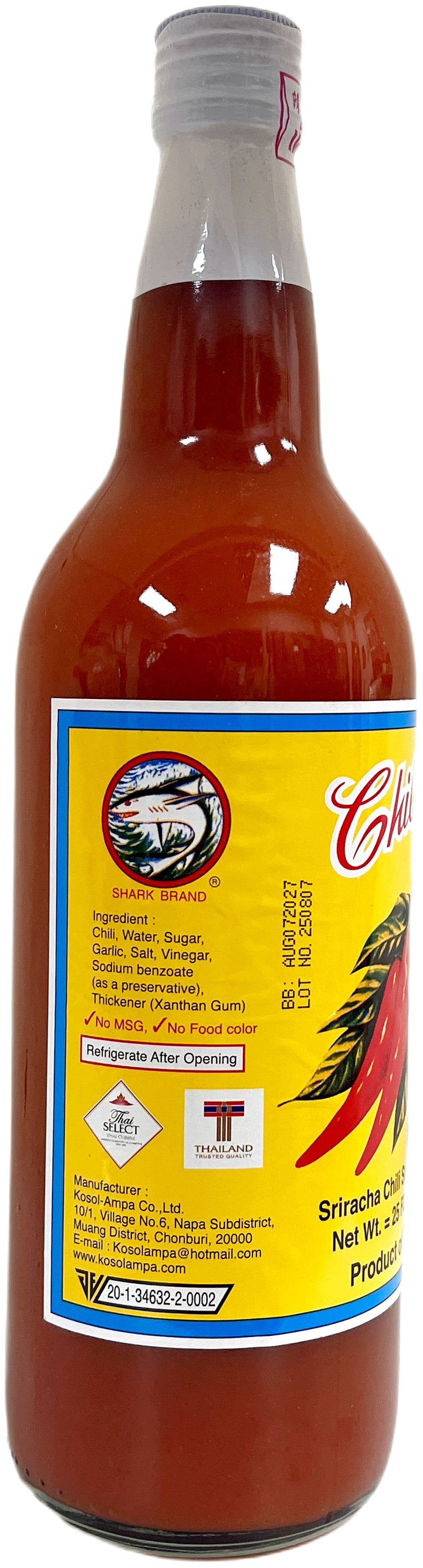 SHARK BRAND SRIRACHA CHILI SAUCE - MEDIUM HOT (25oz)