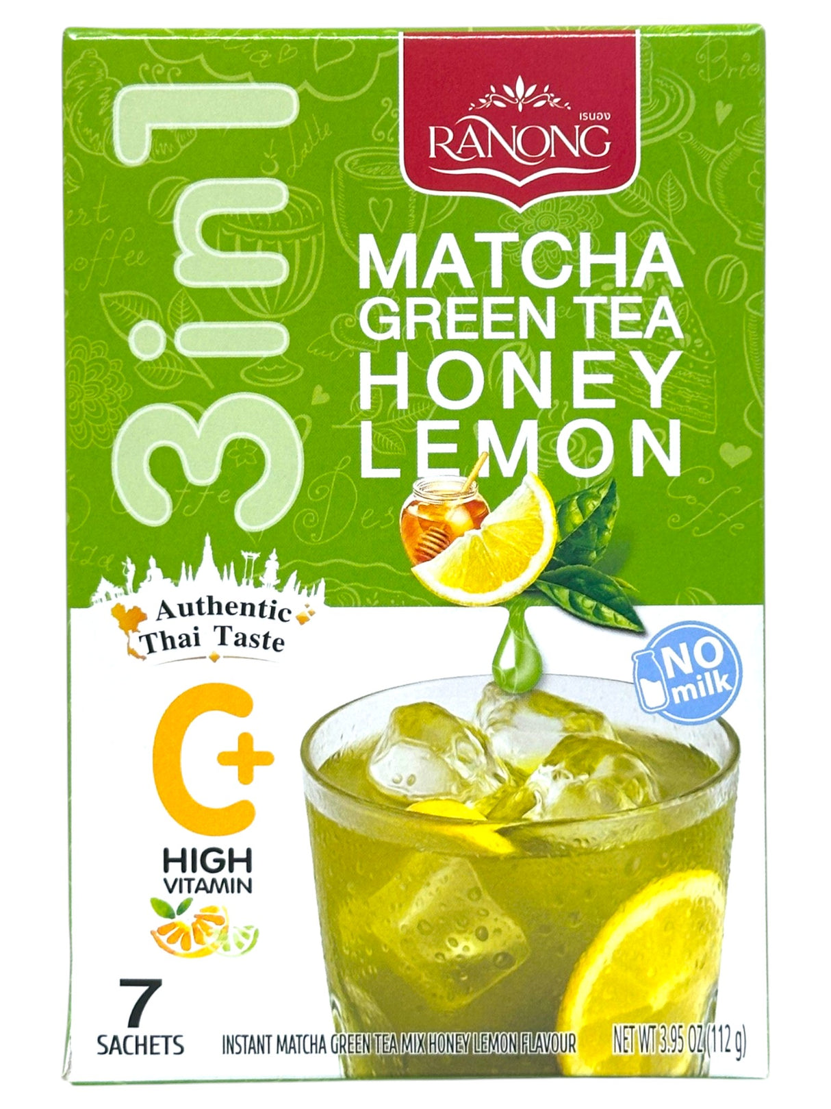 RANONG MATCHA GREEN TEA MIX 7PK - HONEY LEMON