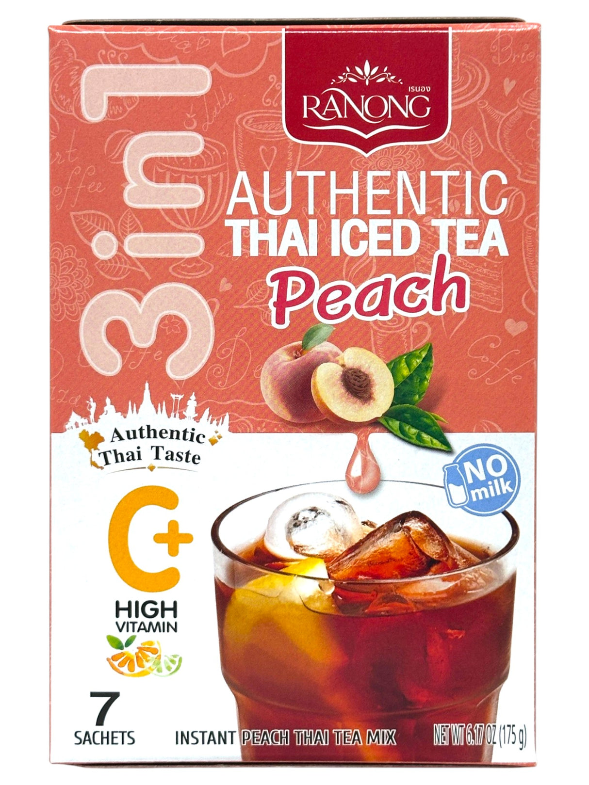 RANONG THAI ICED TEA MIX 7PK - PEACH