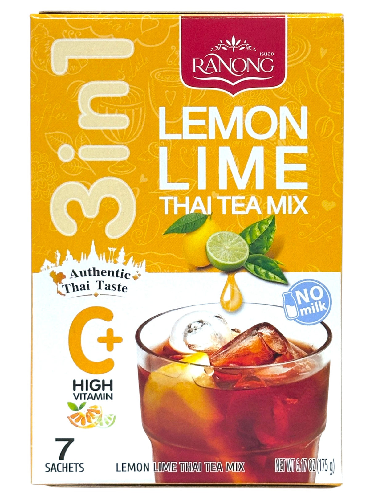 RANONG THAI ICED TEA MIX 7PK - LEMON LIME