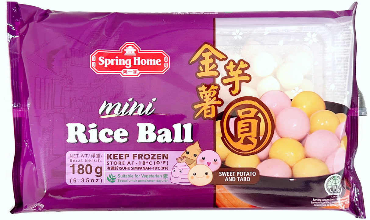 SPRING HOME FROZEN MINI RICE BALL - SWEET POTATO & TARO (6.35oz)
