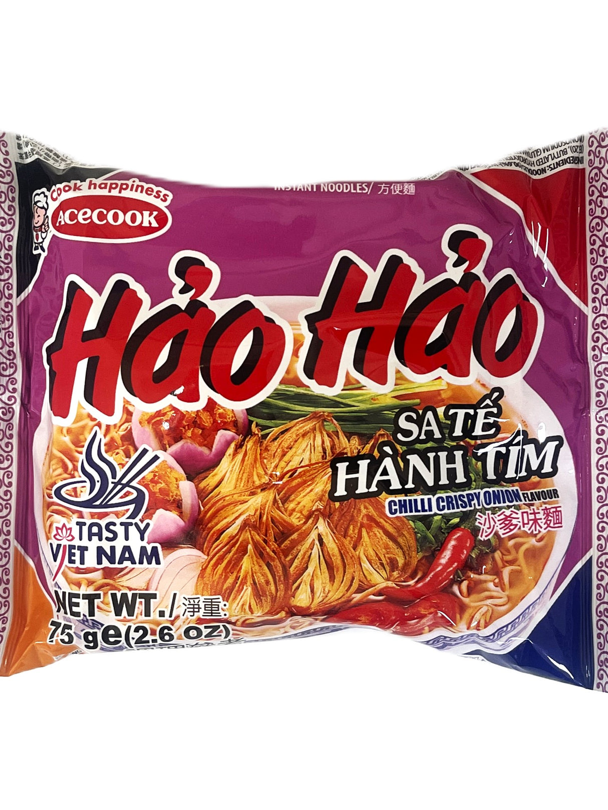 ACECOOK HAO HAO INSTANT NOODLE - CHILI CRISPY ONION (2.6oz)