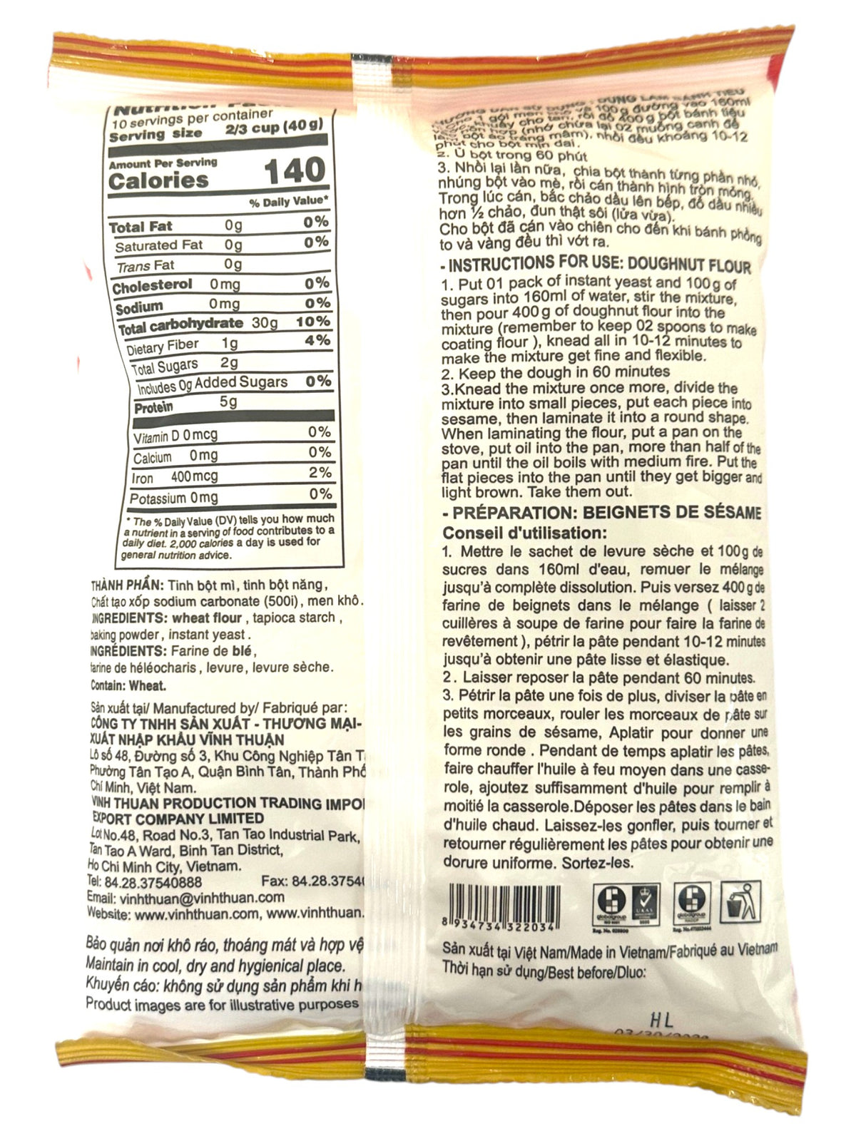 VĨNH THUẬN BỘT BÁNH TIÊU DOUGHNUT FLOUR (14.1oz)