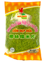 BEST TASTE SWEET RICE FLAKE WITH COCONUT STRIPS - GREEN (14oz)