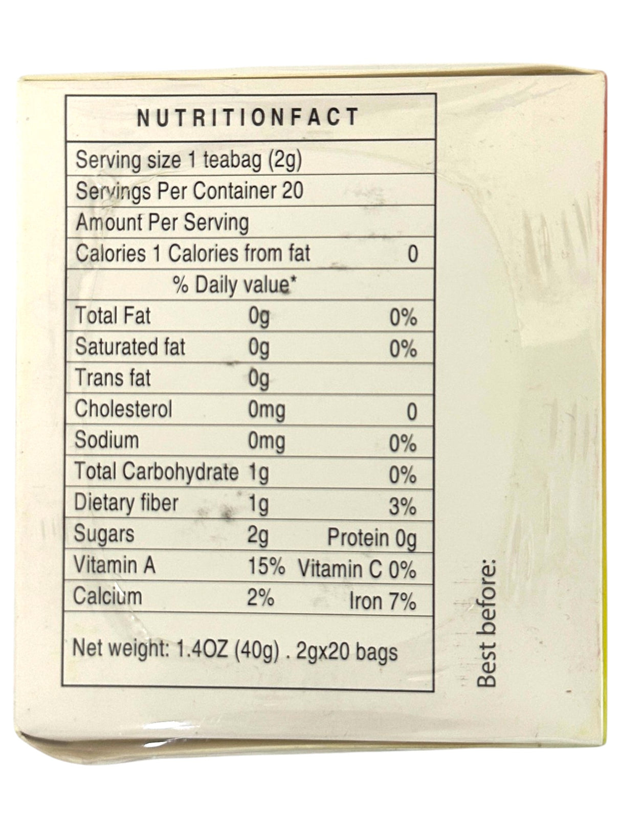 BEST TASTE SUGAR-FREE GINGER TEA 20CT