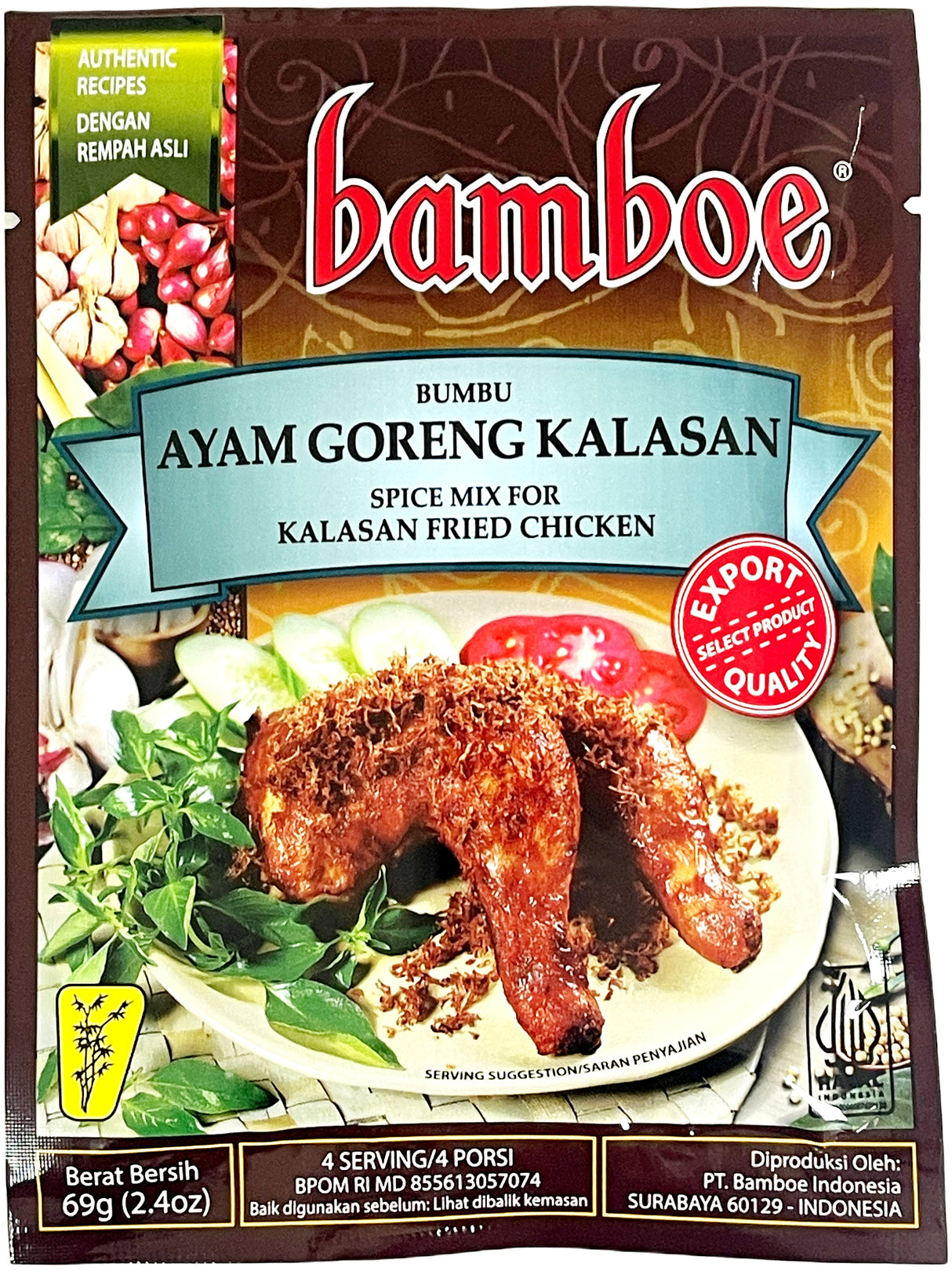 BAMBOE SPICE MIX - AYAM GORENG KALASAN (KALASAN FRIED CHICKEN) (2.4oz)