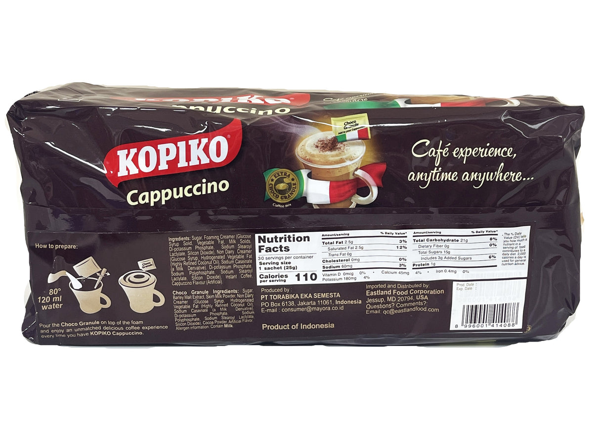 KOPIKO INSTANT COFFEE 30PK - CAPPUCCINO