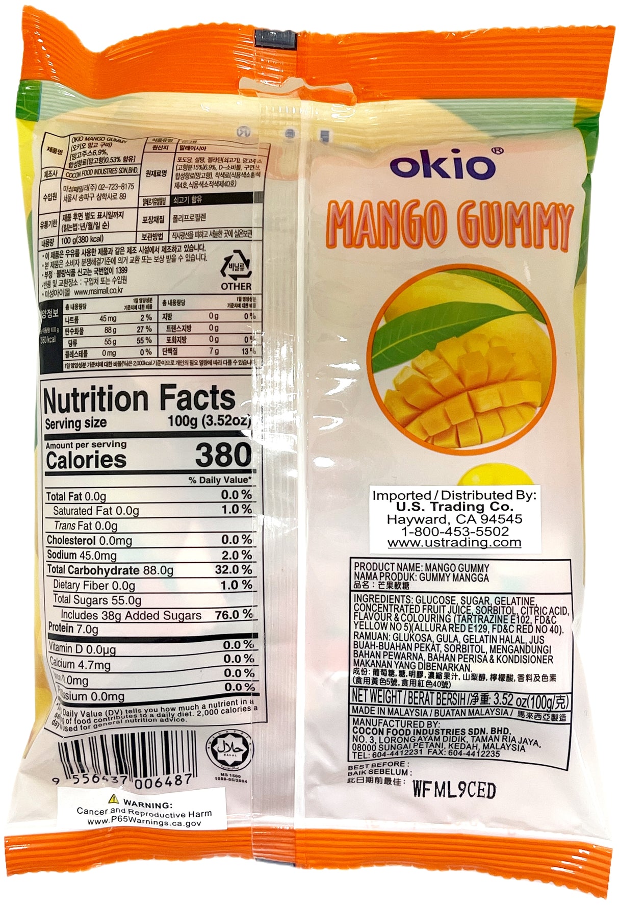 OKIO GUMMY CANDY - MANGO (3.52oz)