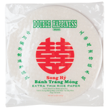 DOUBLE HAPPINESS EXTRA THIN RICE PAPER - 22CM (12oz)