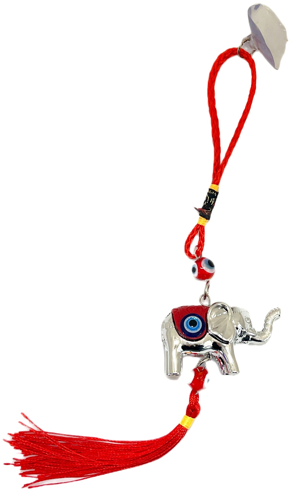 PLASTIC ELEPHANT & EVIL EYE CHARM 9"